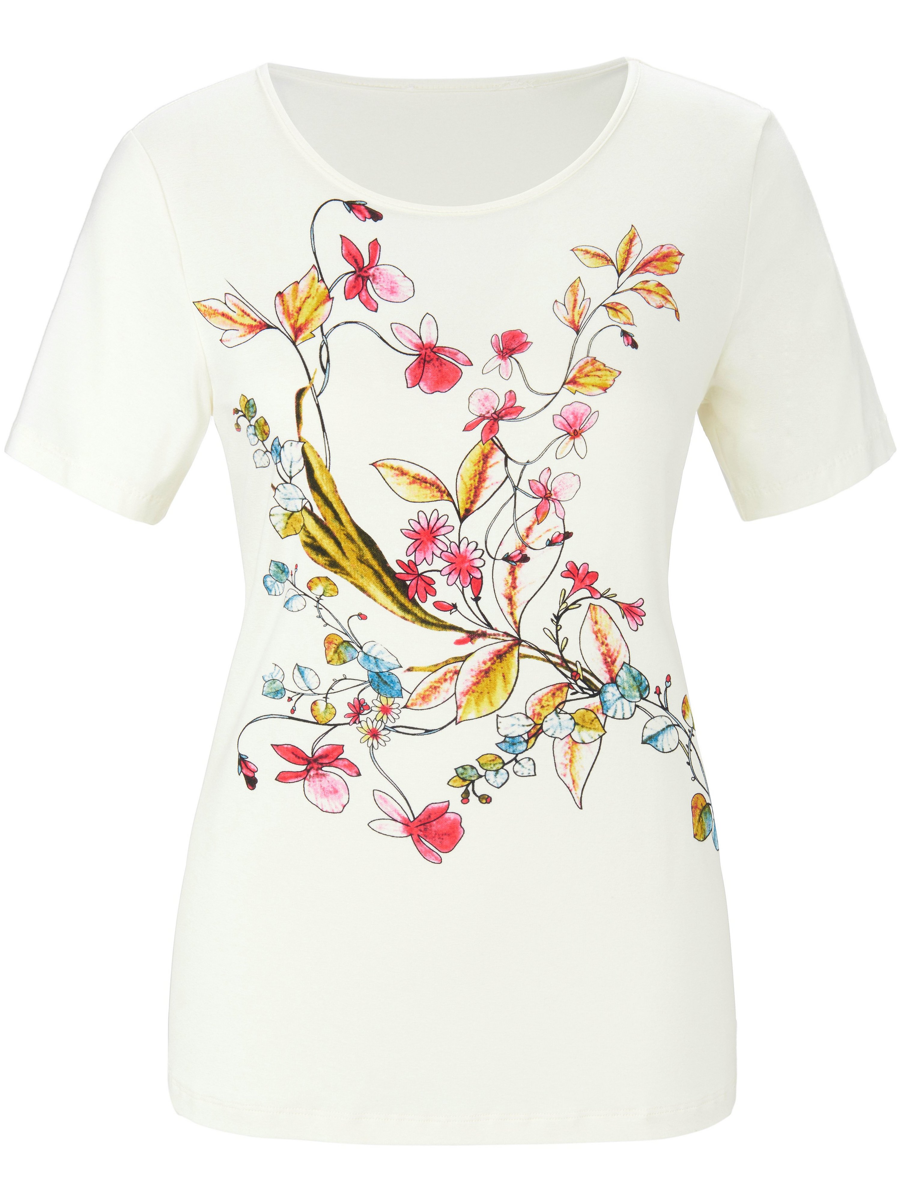 Shirt korte mouwen en bloemenprint Van Uta Raasch wit