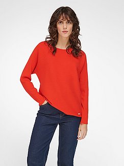 Femme Vêtements Sweats et pull overs Sweats à fermeture éclair Le pull 100% coton manches longues taille 50 Peter Hahn en coloris Rouge 