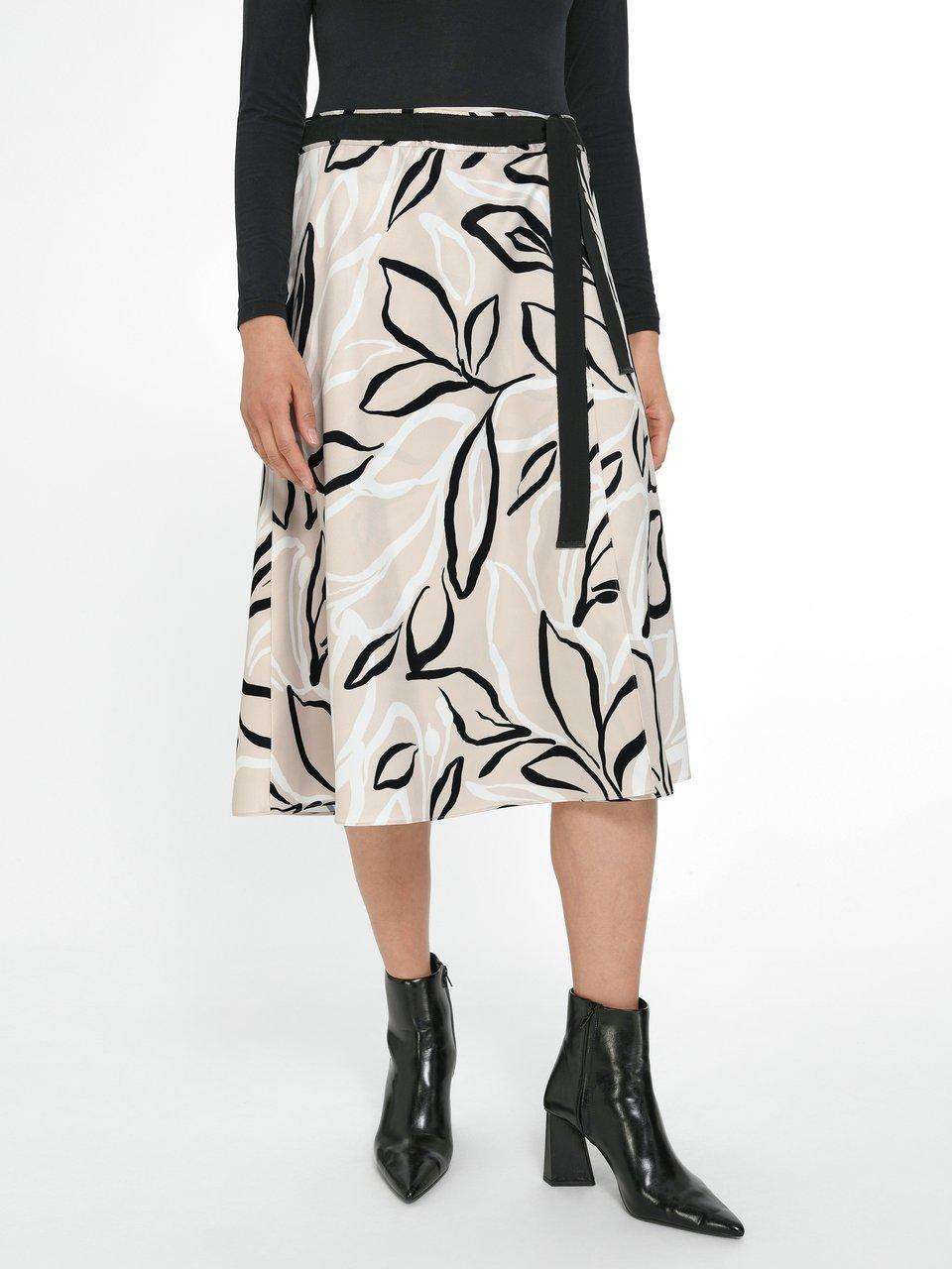 BASLER - Midi skirt in satin - stone/multicoloured