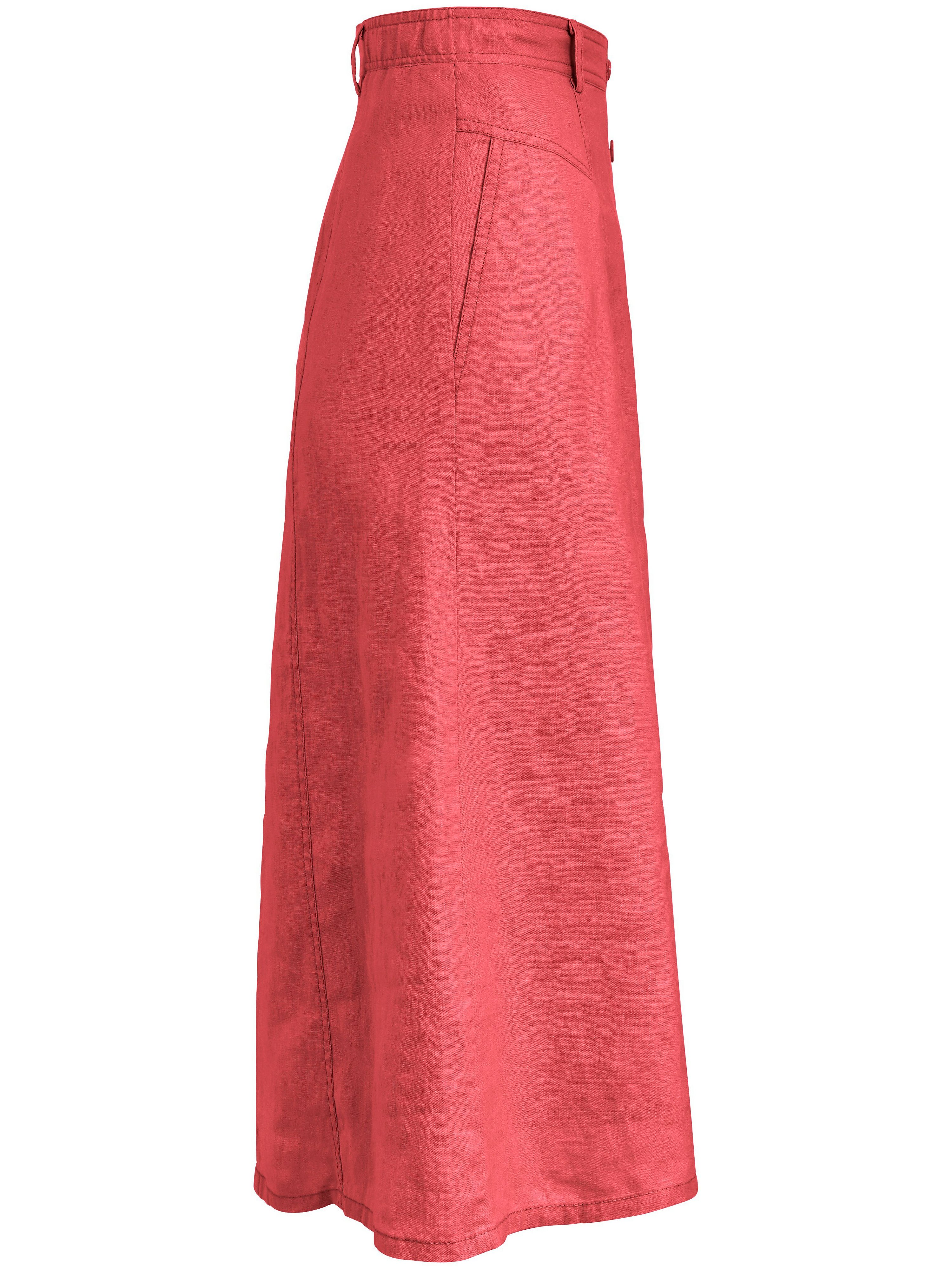 Nederdel elastisk linning i 100% hør Fra Peter Hahn rød