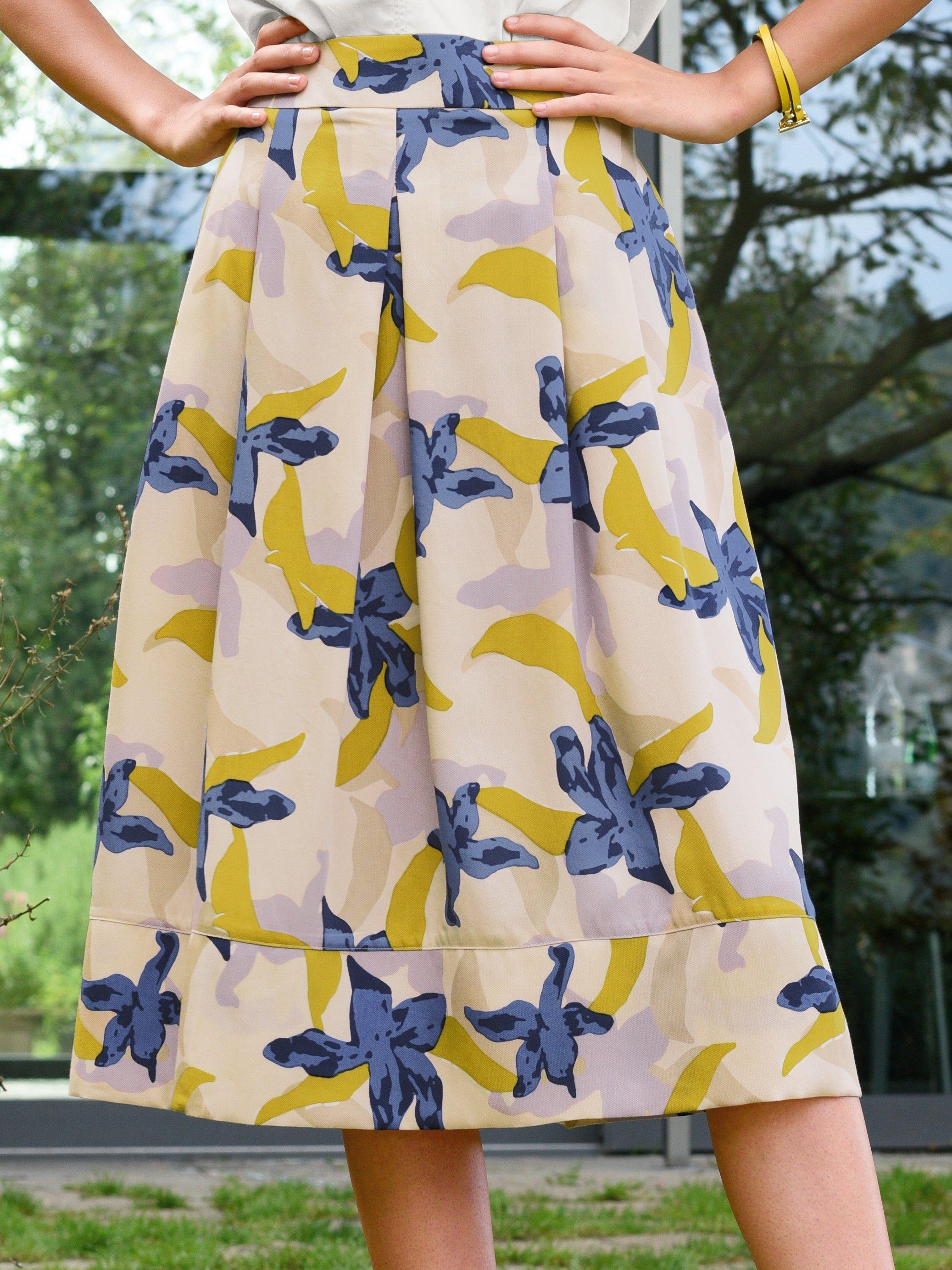 Lanius - Rok met print van gestileerde bloemen