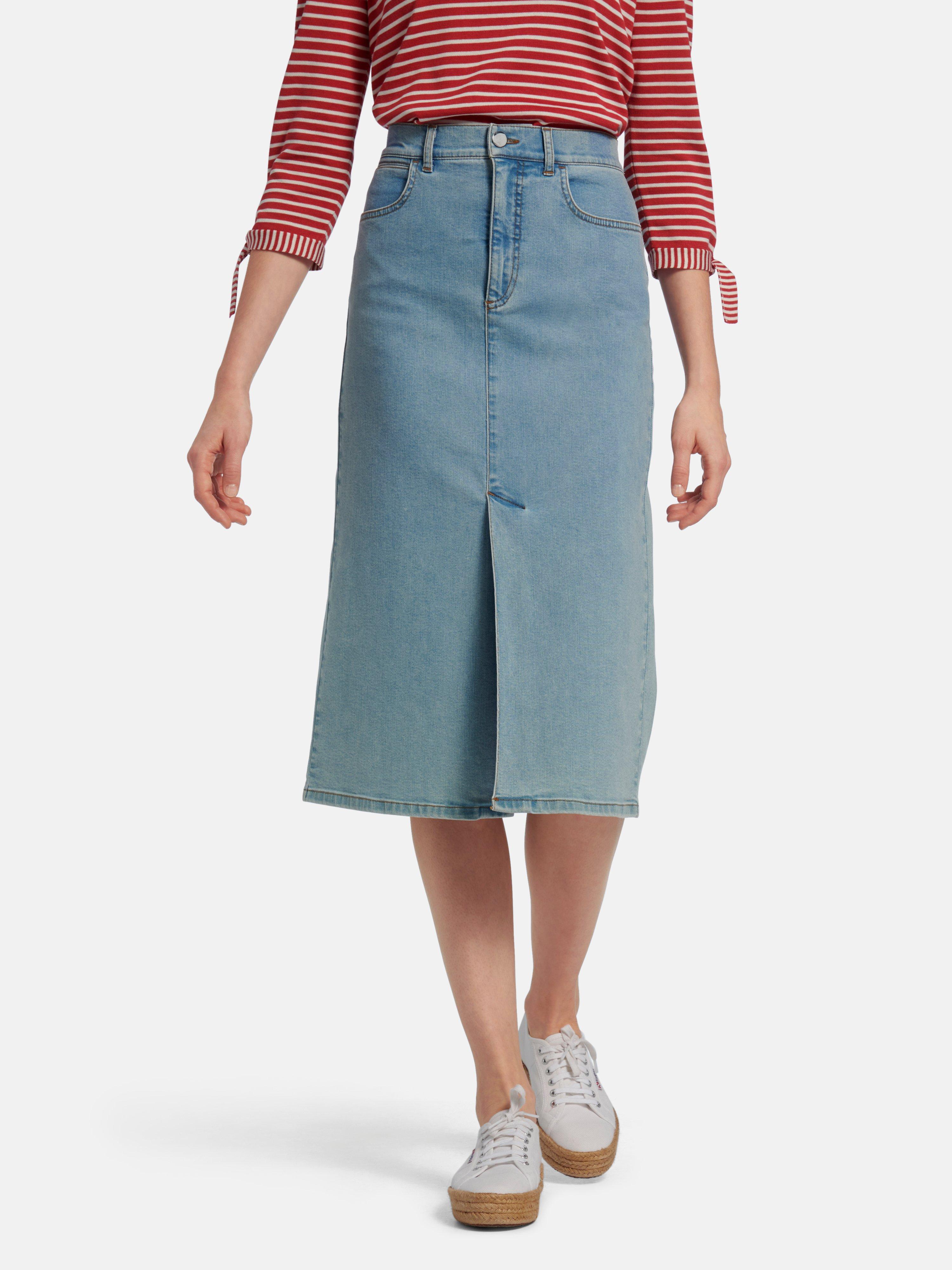portray berlin - Jeansrok met loopsplit voor - bleached-denim