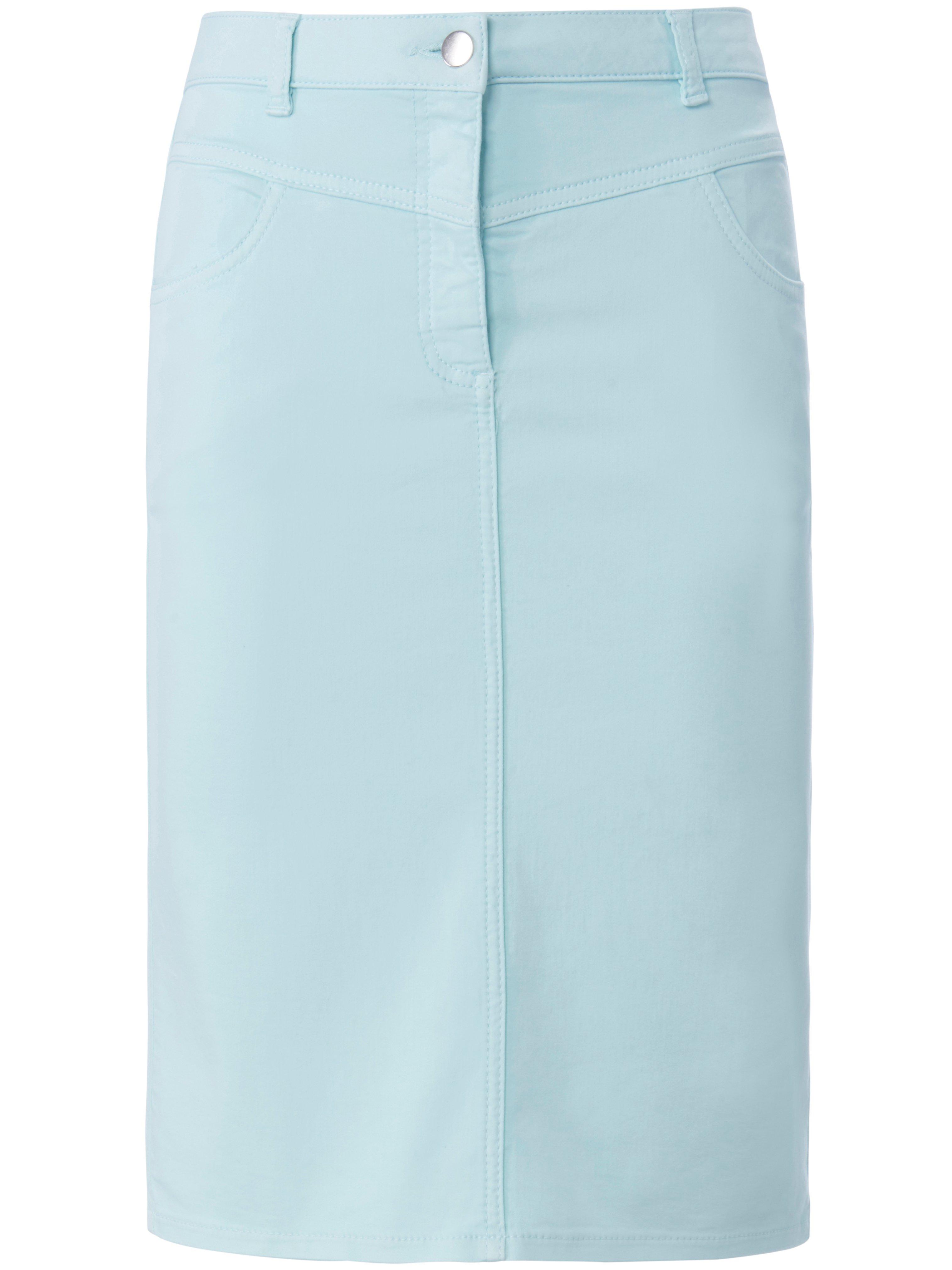 Rok in 4-pocketsmodel loopsplit achter Van Peter Hahn turquoise