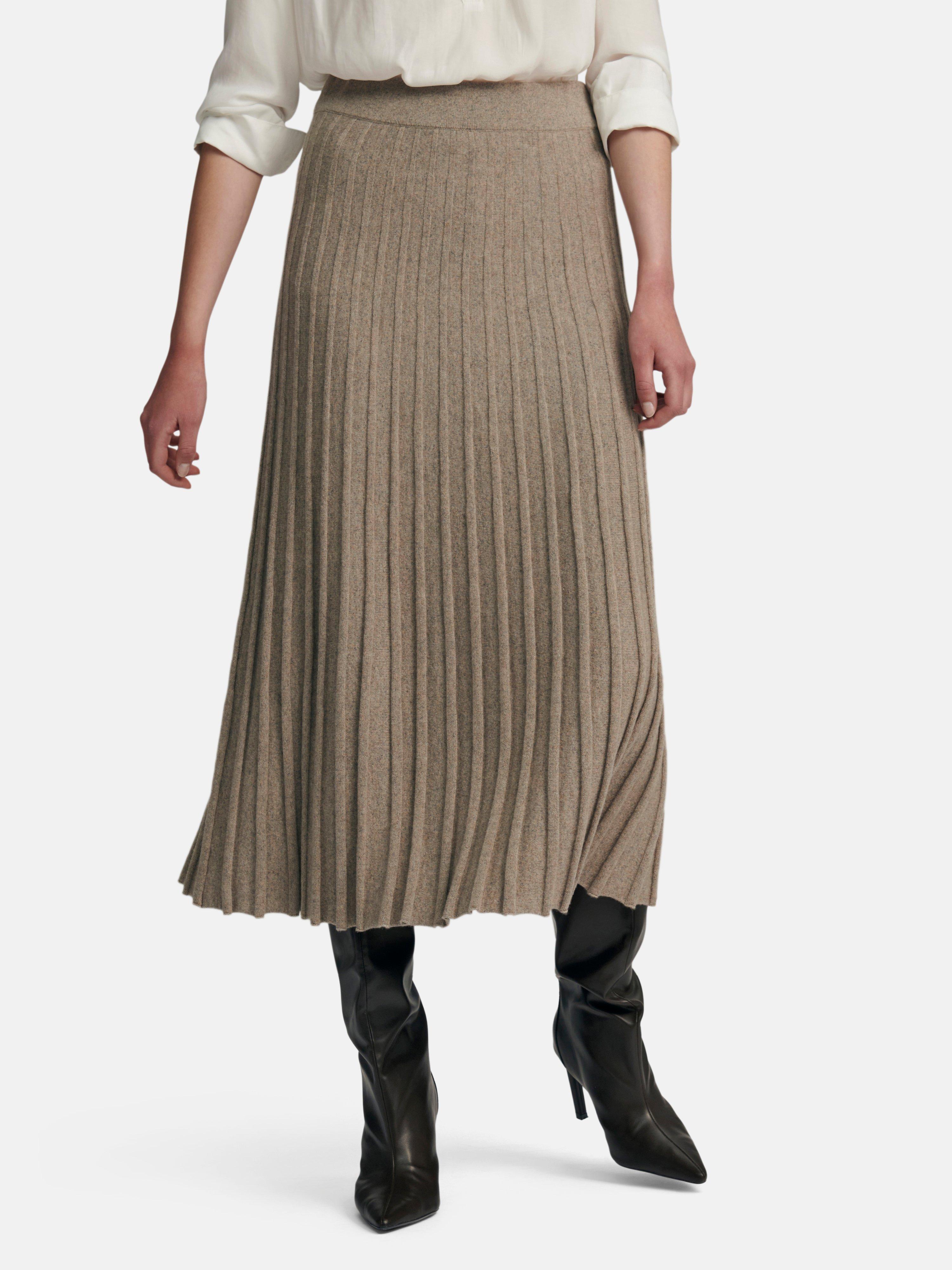 Uta Raasch - Nederdel med fine plisserede læg Taupe