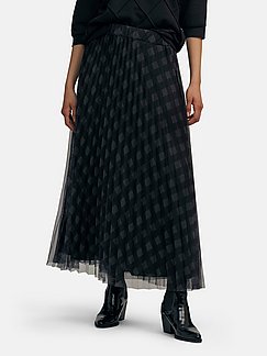 La jupe plissée à carreaux pied-de-poule noir Peter Hahn Femme Vêtements Jupes Jupes imprimées 
