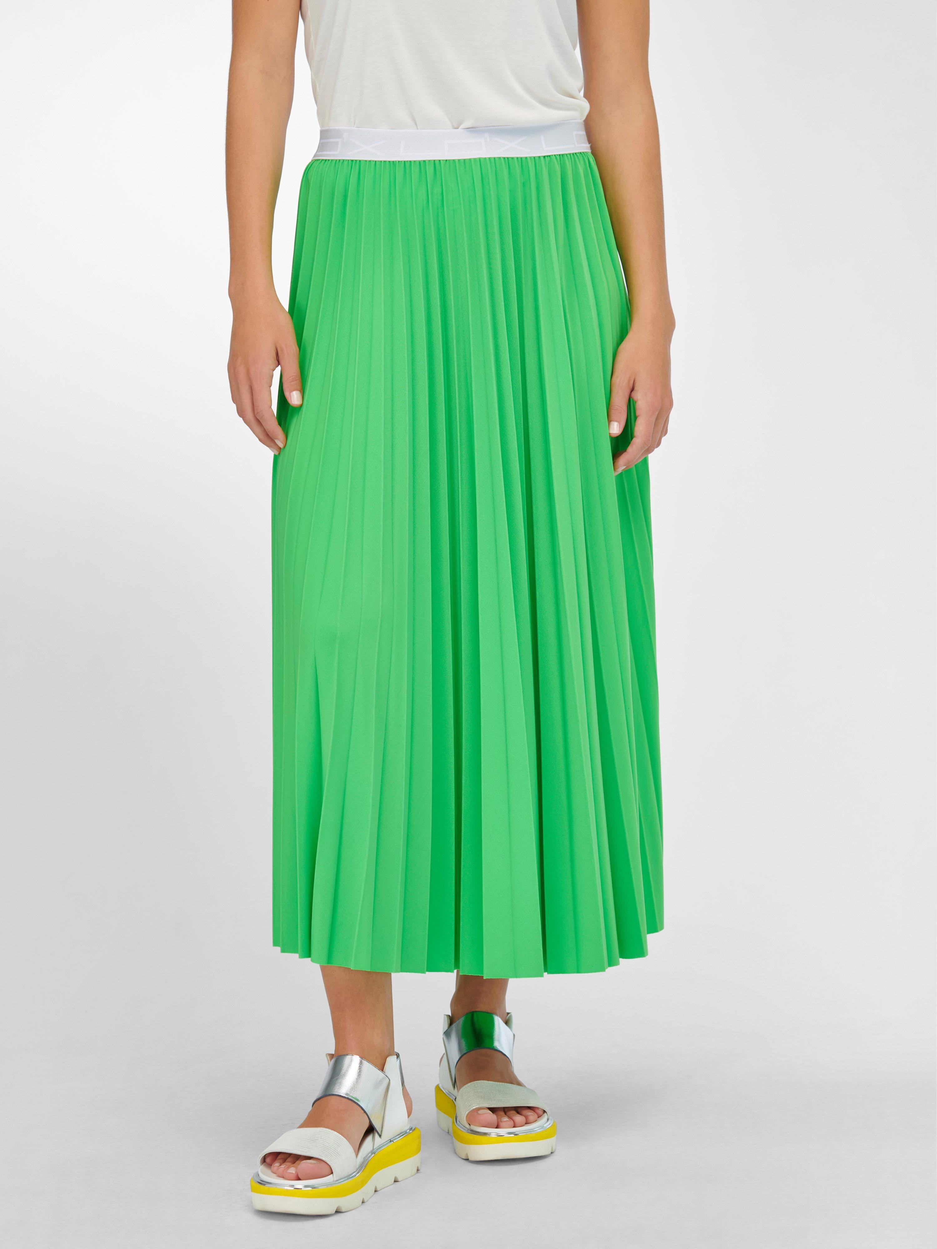 Looxent Jersey-plissérok met elastische tailleband - groen