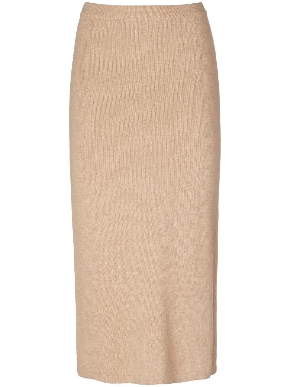 Gebreide rok elastische band Van Peter Hahn beige