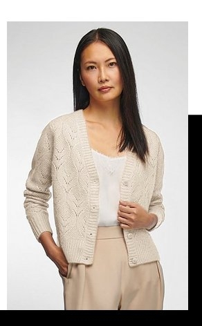 Strickjacke mit tiefem V-Ausschnitt (96257177)