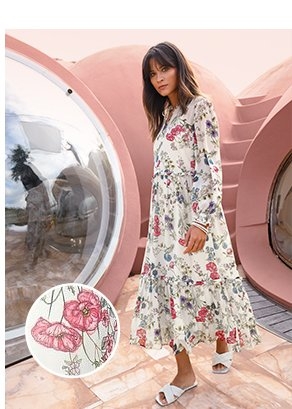 Kleid im Boho-Style aus 100% Seide (15907277)