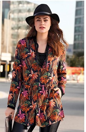 Blusen-Jacke mit Print (70286077)