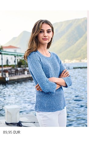 Rundhals-Pullover mit ­3/4-Arm (87238277)