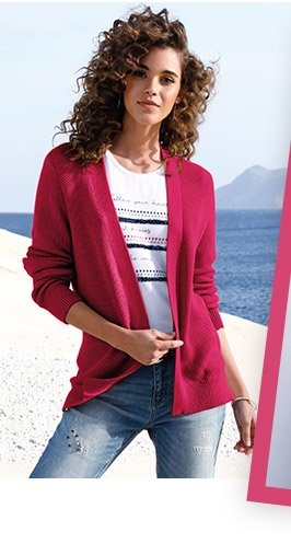 Strickjacke mit Schalkragen (80655477)