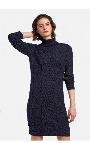 Strickkleid mit Rollkragen (82615688)