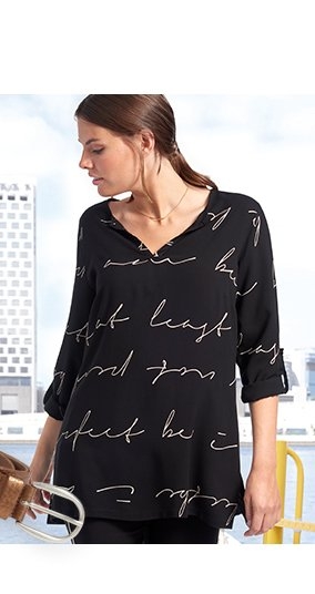 Bluse zum ­Krempeln auf 3/4-Arm (71409088)