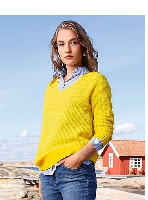 V-Pullover mit überschnittener Schulter (87716777)